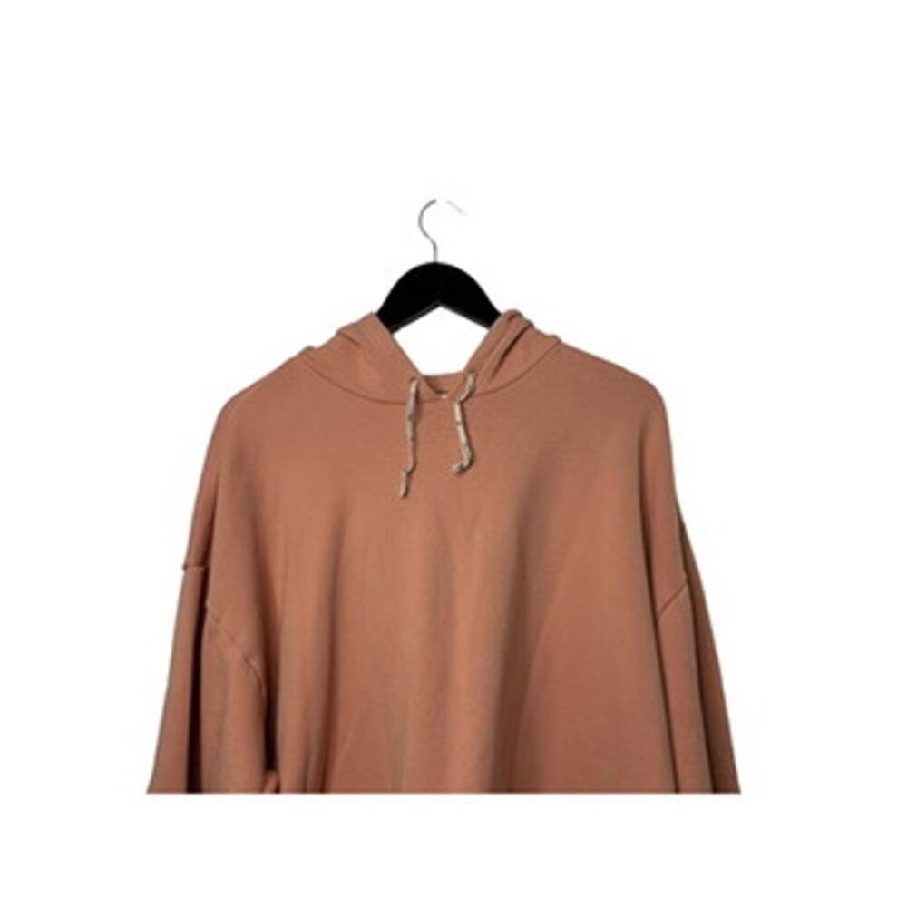 Adidas Peach Cropped Boxy Fit Long Sleeve Hoodie Sweatshirt Women's Size Large - Picture 3 of 8